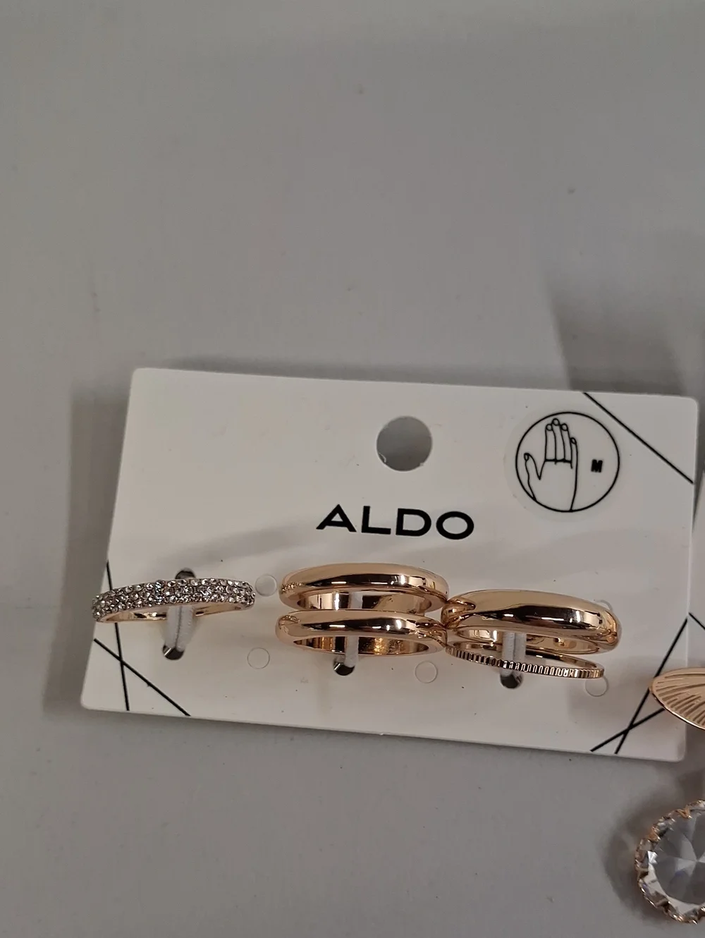 NWT Aldo Rose Gold Butterfly Drop Earrings with 10 Matching Rings